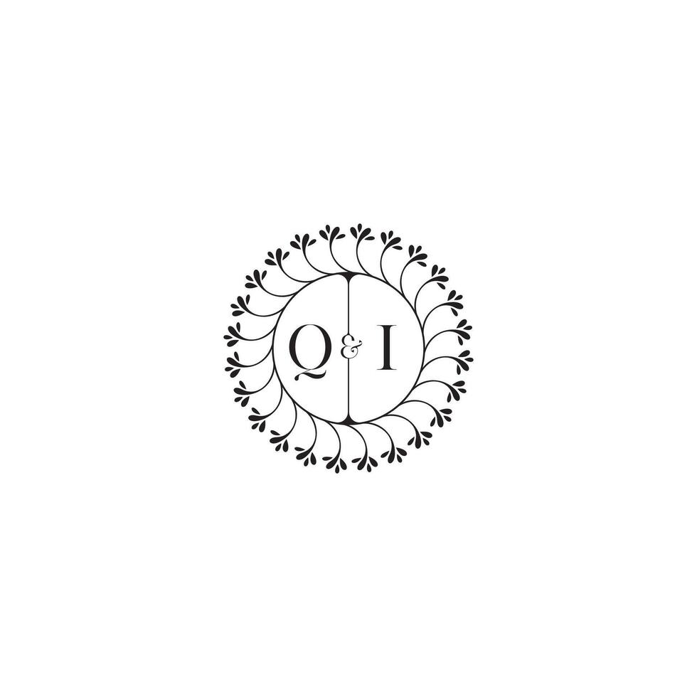 qi Facile mariage initiale concept avec haute qualité logo conception vecteur