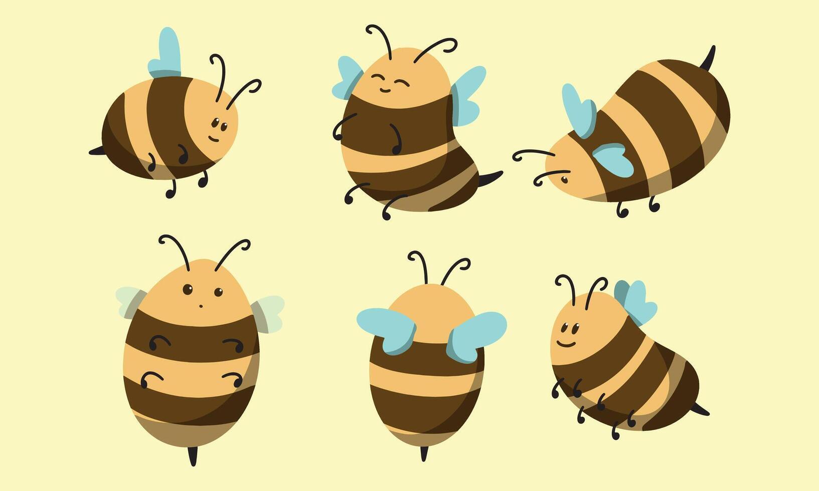 ensemble de mignonne mon chéri les abeilles frontière pour votre kawaii conception vecteur