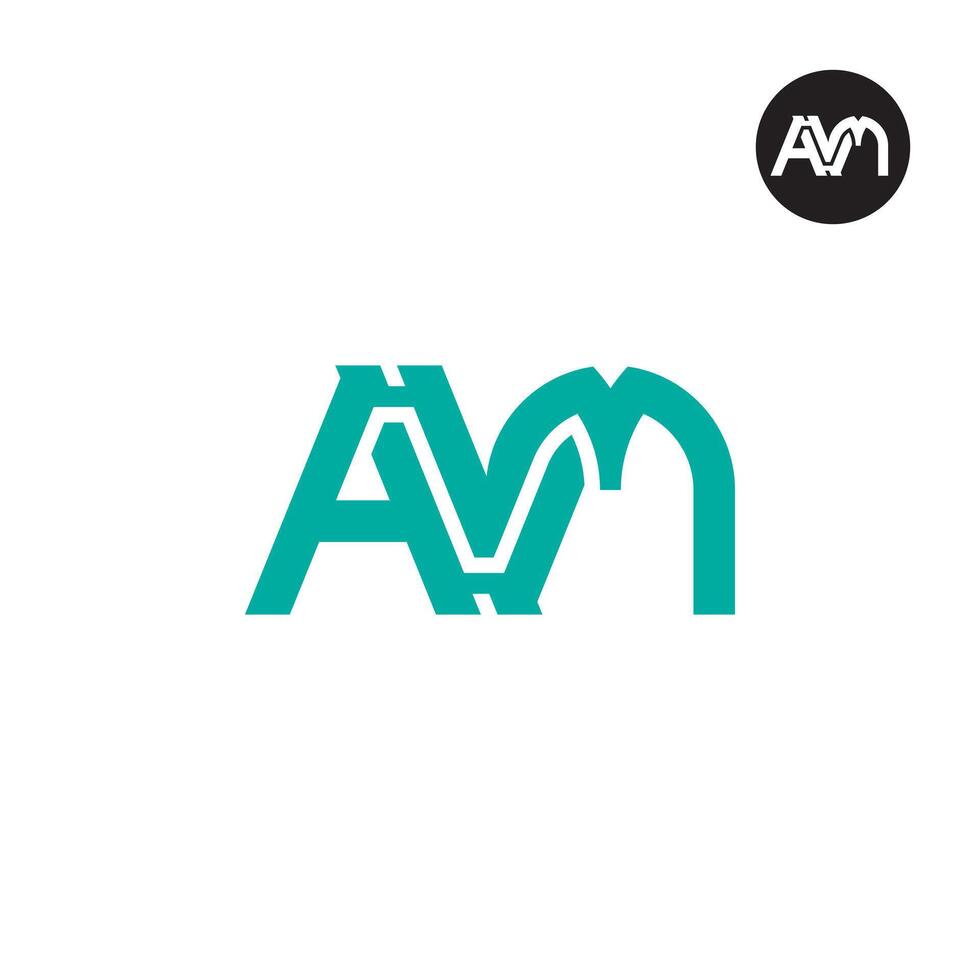 lettre avm monogramme logo conception vecteur