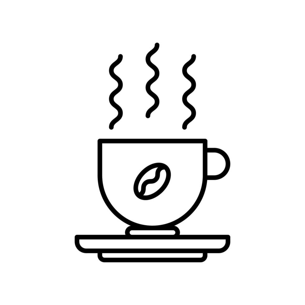 agresser café icône ou logo illustration contour noir style vecteur