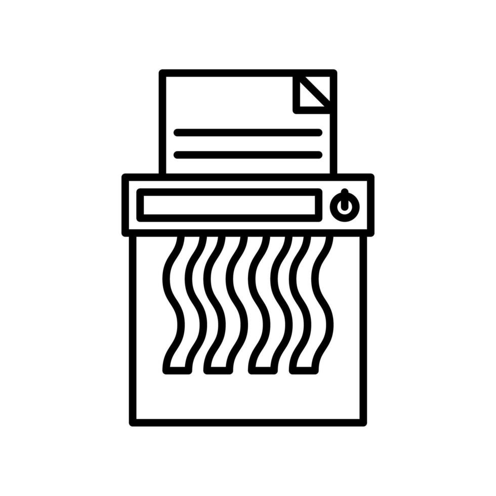 déchiqueteur icône ou logo illustration contour noir style vecteur