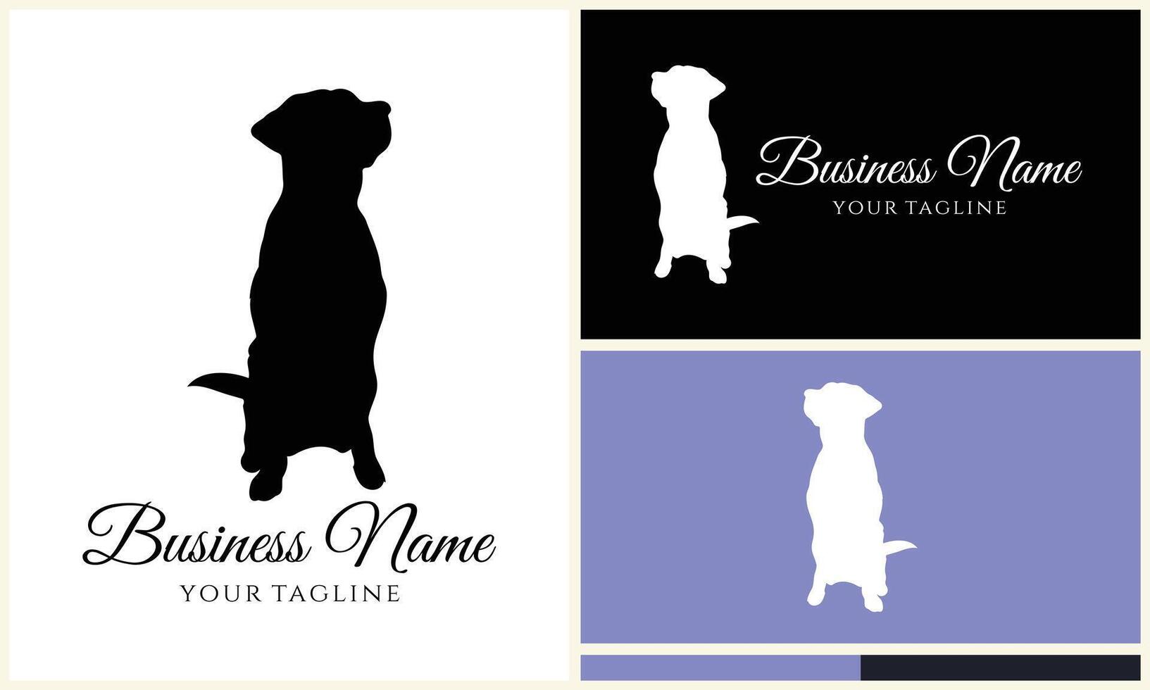 silhouette chien bouledogue logo modèle vecteur