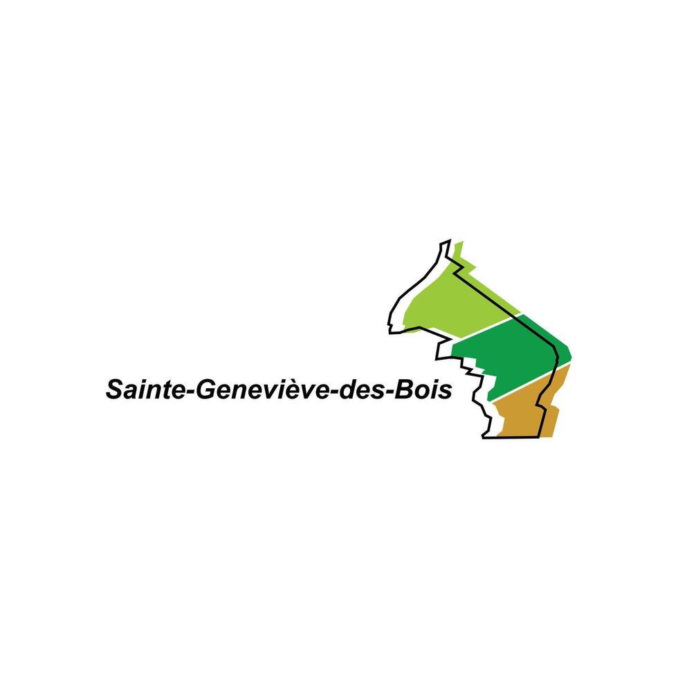 sainte geneviève des bois ville de France carte vecteur illustration, vecteur modèle avec contour graphique esquisser style isolé sur blanc Contexte