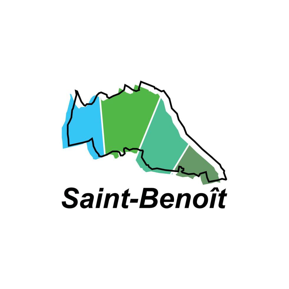 Saint Benoît carte. vecteur carte de France Capitale pays coloré conception, illustration conception modèle sur blanc Contexte