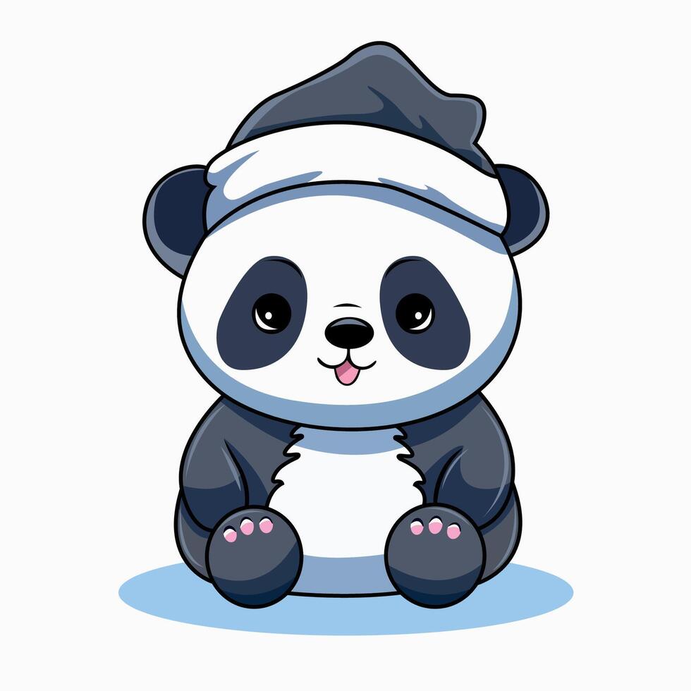 Panda mascotte avec dessin animé illustration vecteur