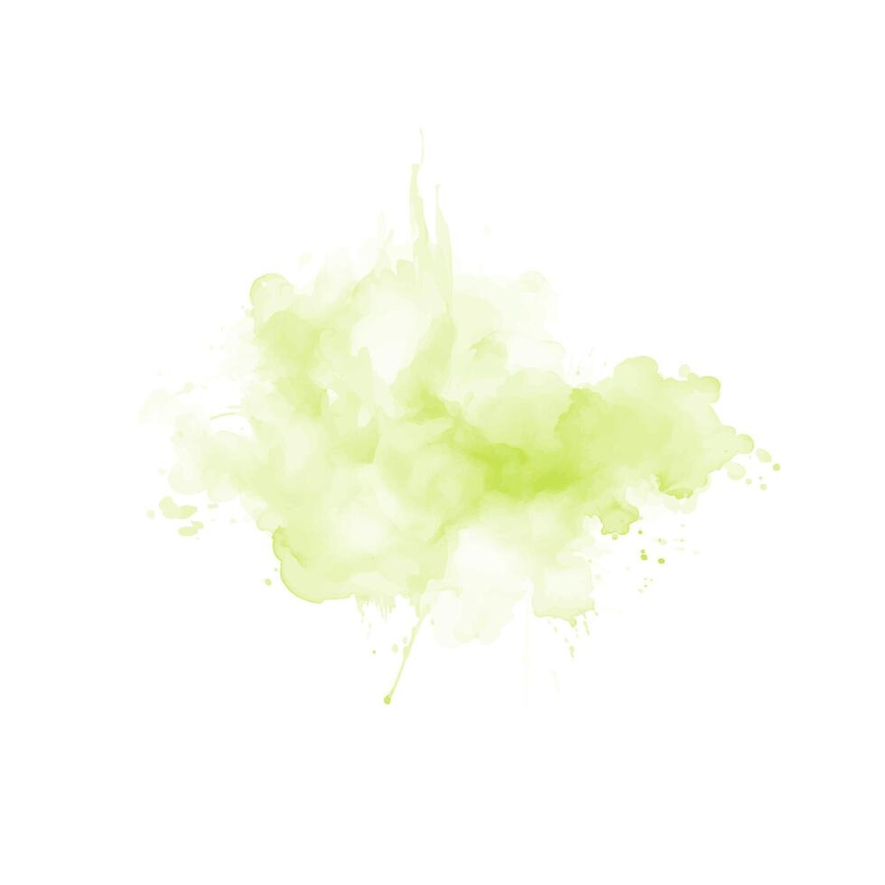 éclaboussures d'eau aquarelle verte abstraite sur fond blanc vecteur
