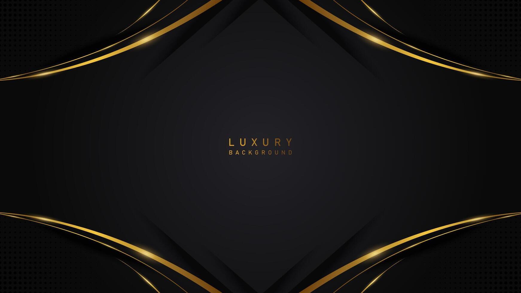 luxe moderne abstrait Contexte avec d'or lignes sur noir toile de fond concept. luxe prime vecteur conception