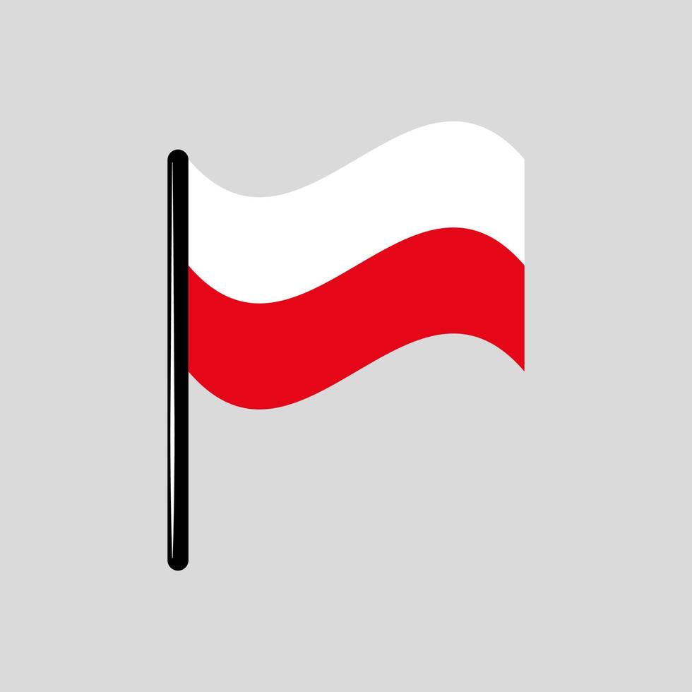 Pologne pays drapeau coloré icône plat conception graphique