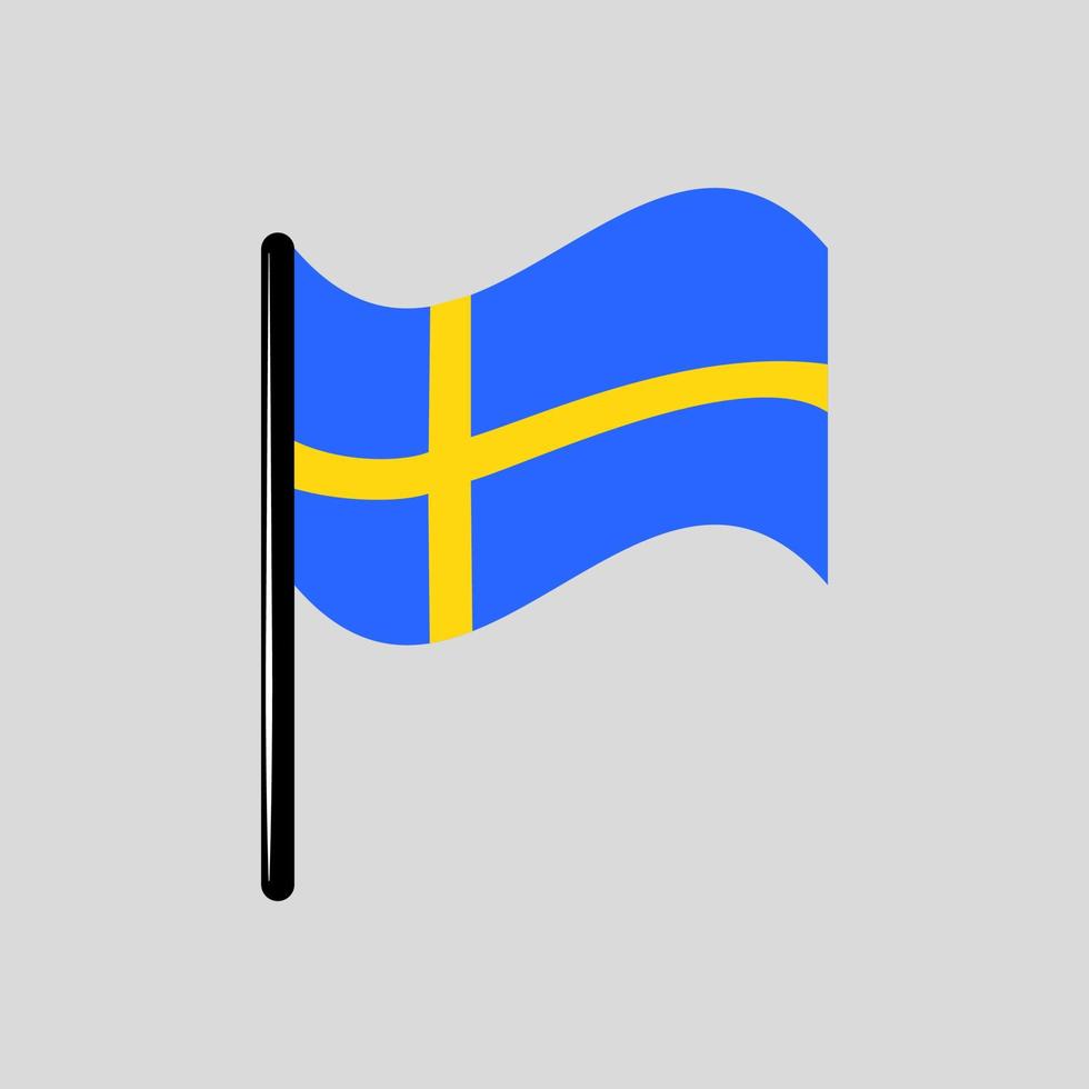 Suède pays drapeau icône colorée plat élément de conception graphique géographie carte du monde voyageant tourisme vecteur
