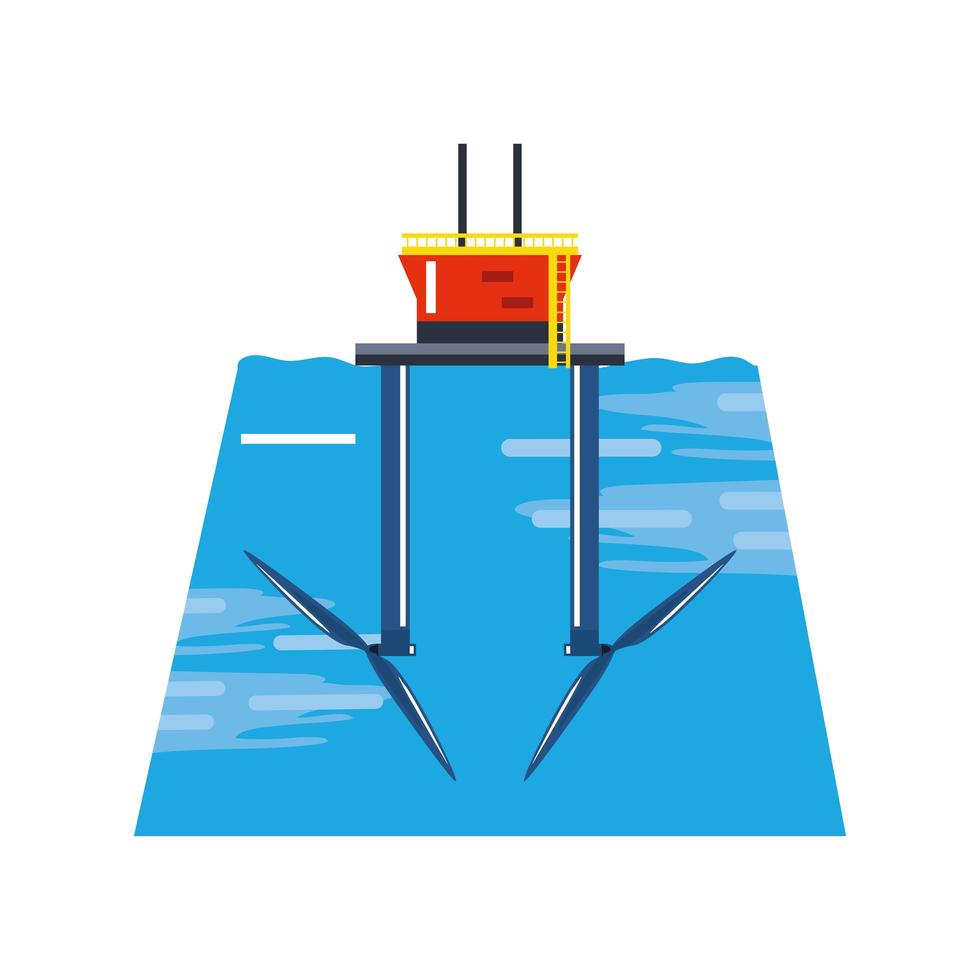 générateur de turbine marémotrice d'énergie renouvelable vecteur