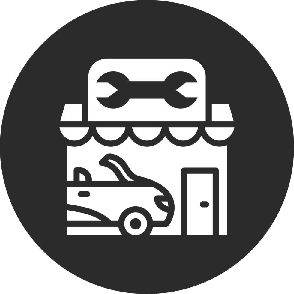 icône de vecteur de magasin de réparation de voiture