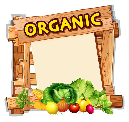 Signe organique avec beaucoup de légumes vecteur