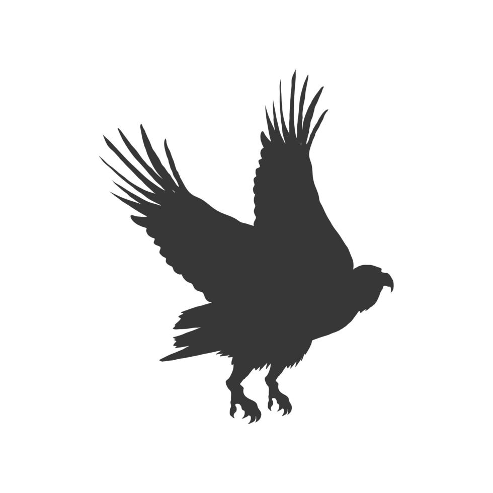 silhouette des animaux oiseau volant vecteur