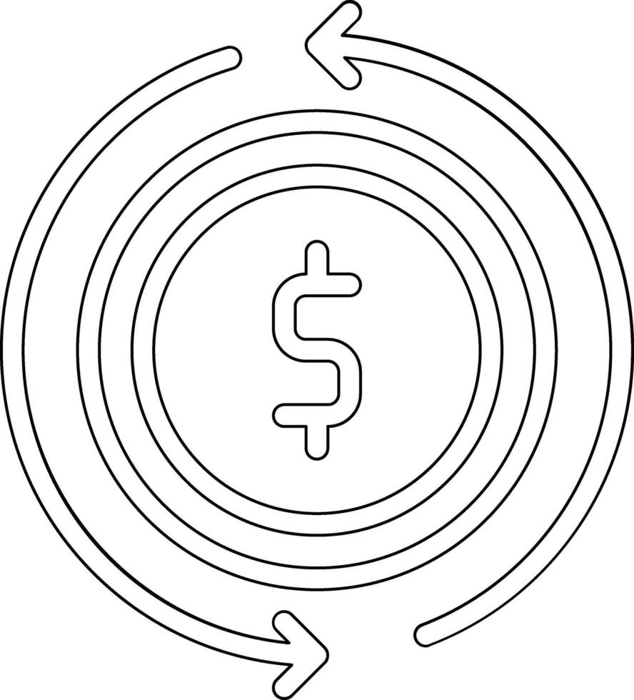 icône de vecteur de flux d'argent