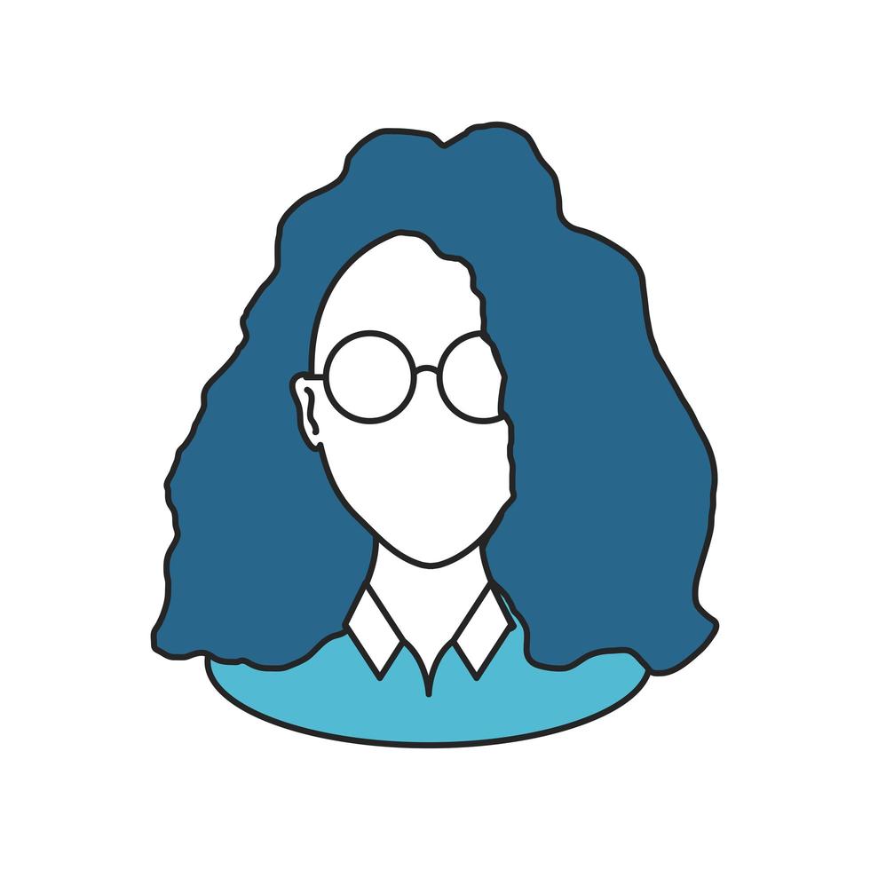 portrait d'avatar féminin vecteur