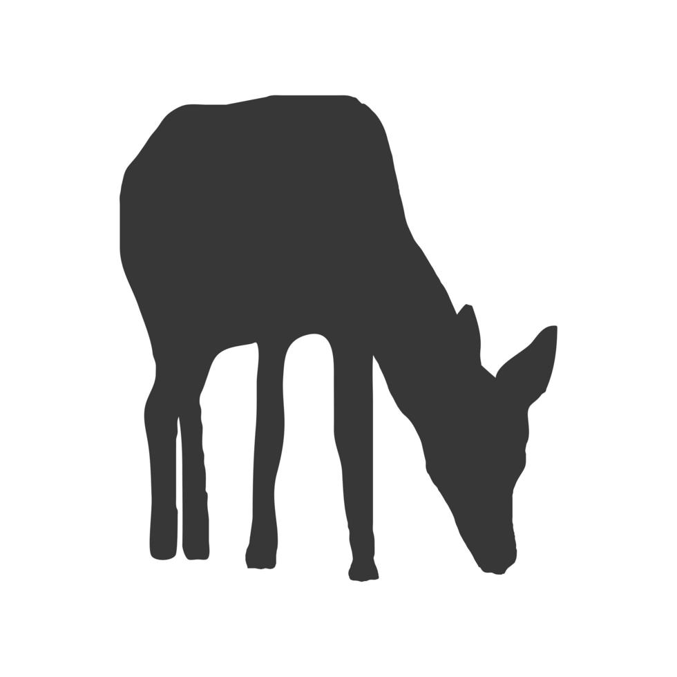 cerf ruminant animal silhouette vecteur