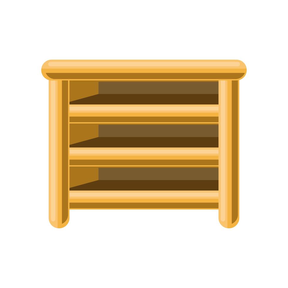 meuble étagère en bois vecteur