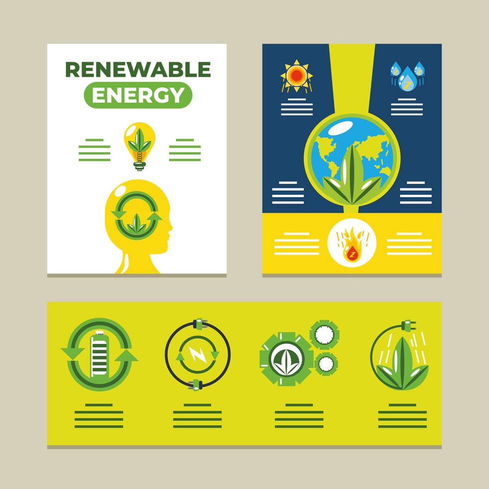 énergie renouvelable infographie écologie, développement durable vecteur