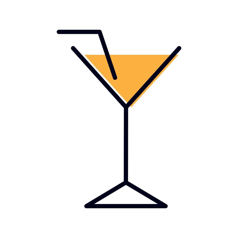 boire du jus. cocktail, mocktail, ligne de vecteur d'icône d'eau sur l'image de fond blanc pour le web, présentation, logo, symbole d'icône.