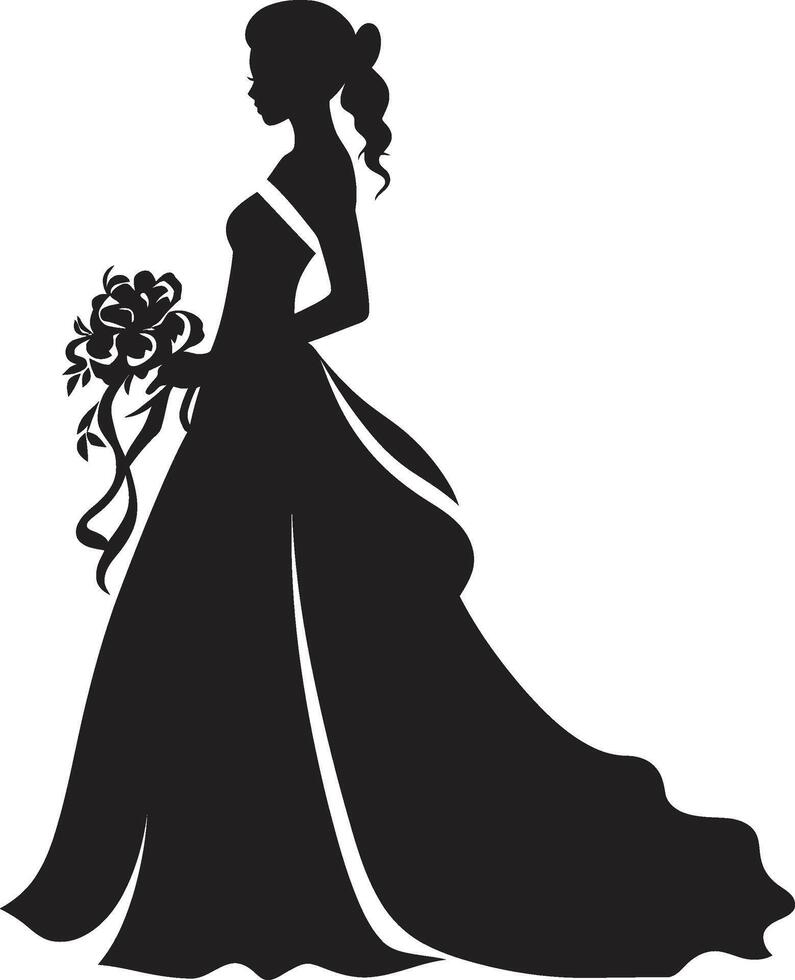 de mariée éclat noir vecteur logo intemporel de mariée essence monochrome la mariée