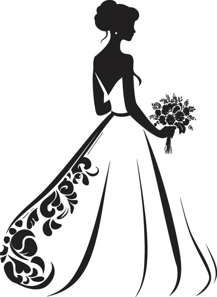 de mariée éclat noir vecteur logo intemporel de mariée essence monochrome la mariée