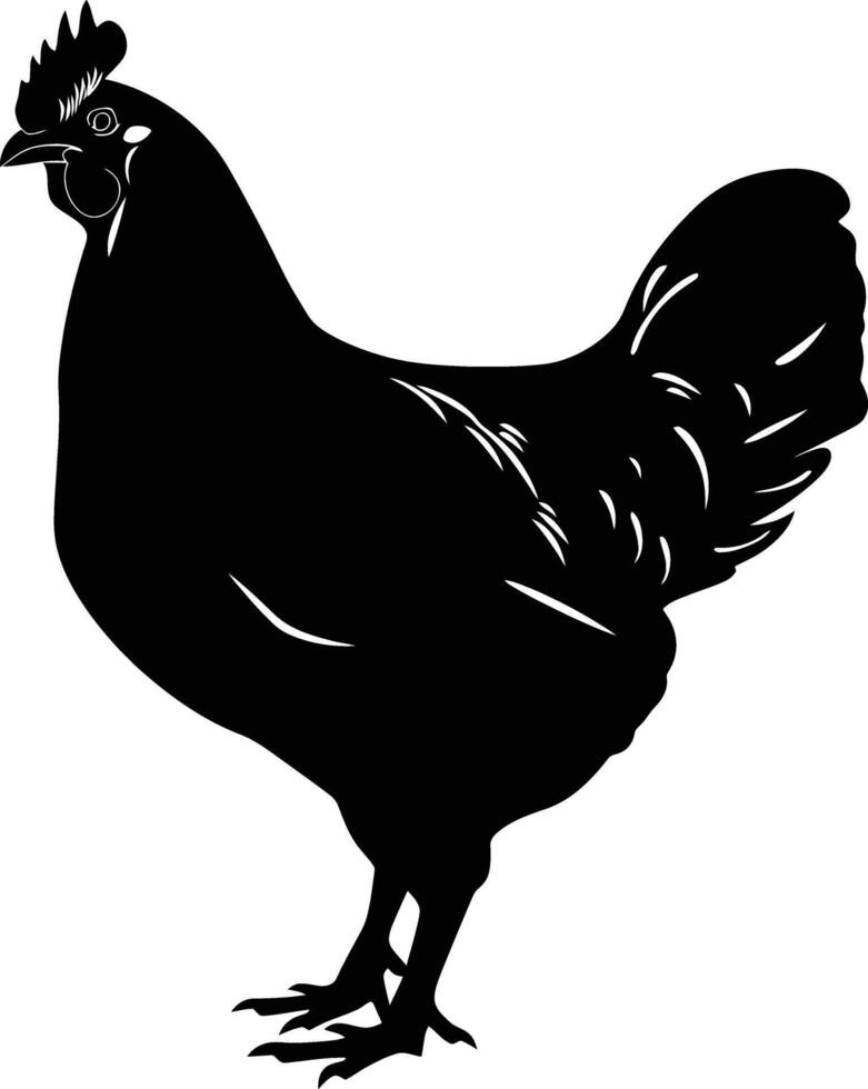 ai généré silhouette poulet noir Couleur seulement vecteur