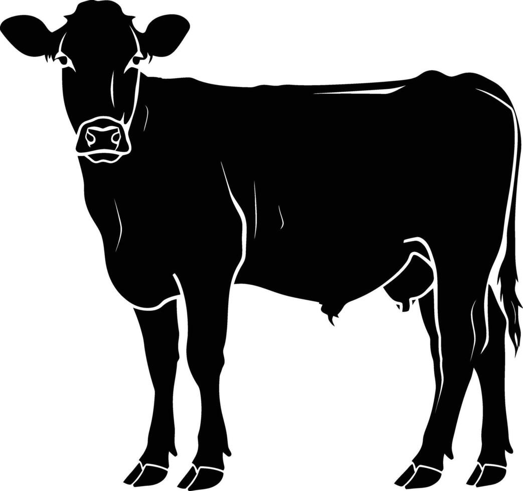 ai généré silhouette vache noir Couleur seulement vecteur