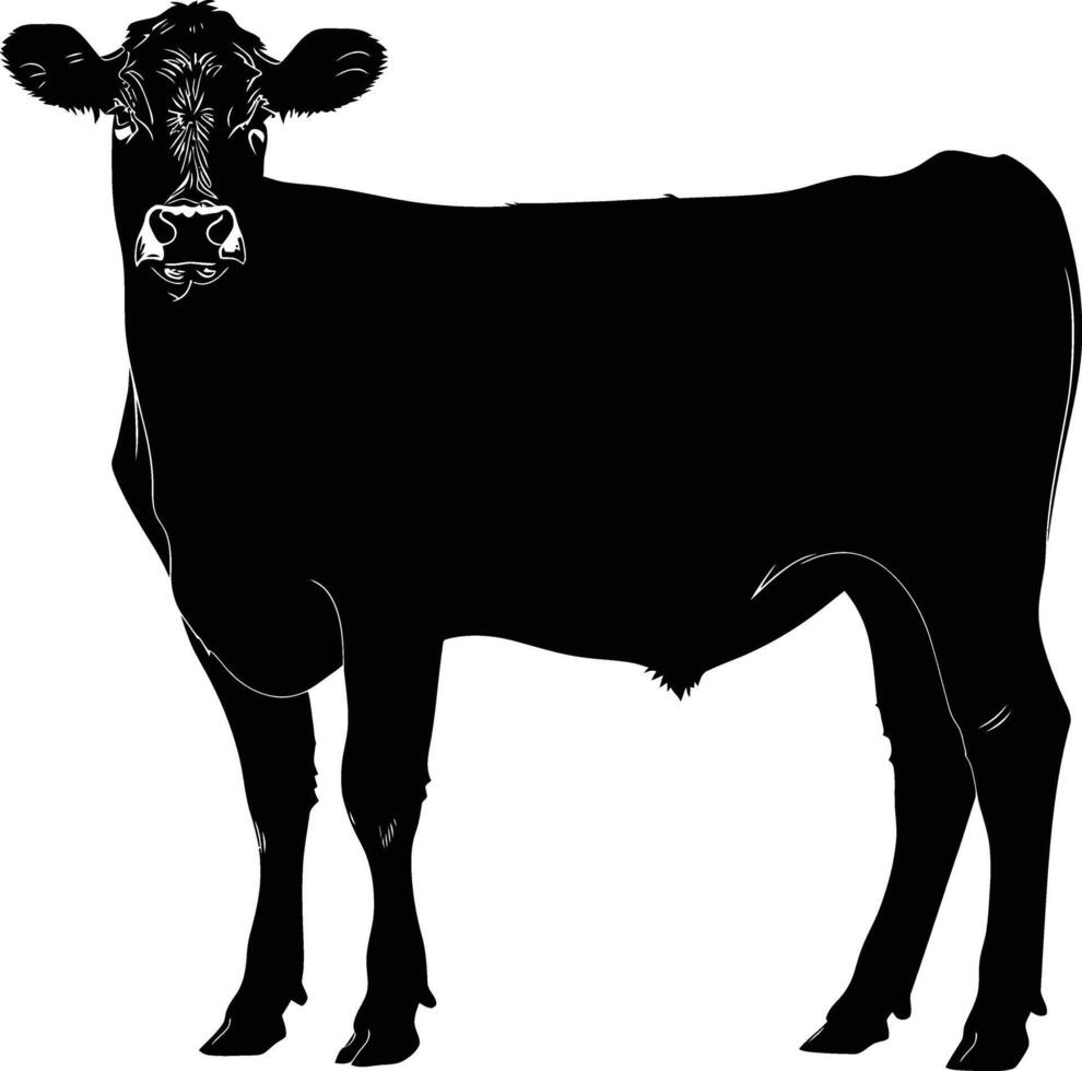 ai généré silhouette vache noir Couleur seulement vecteur