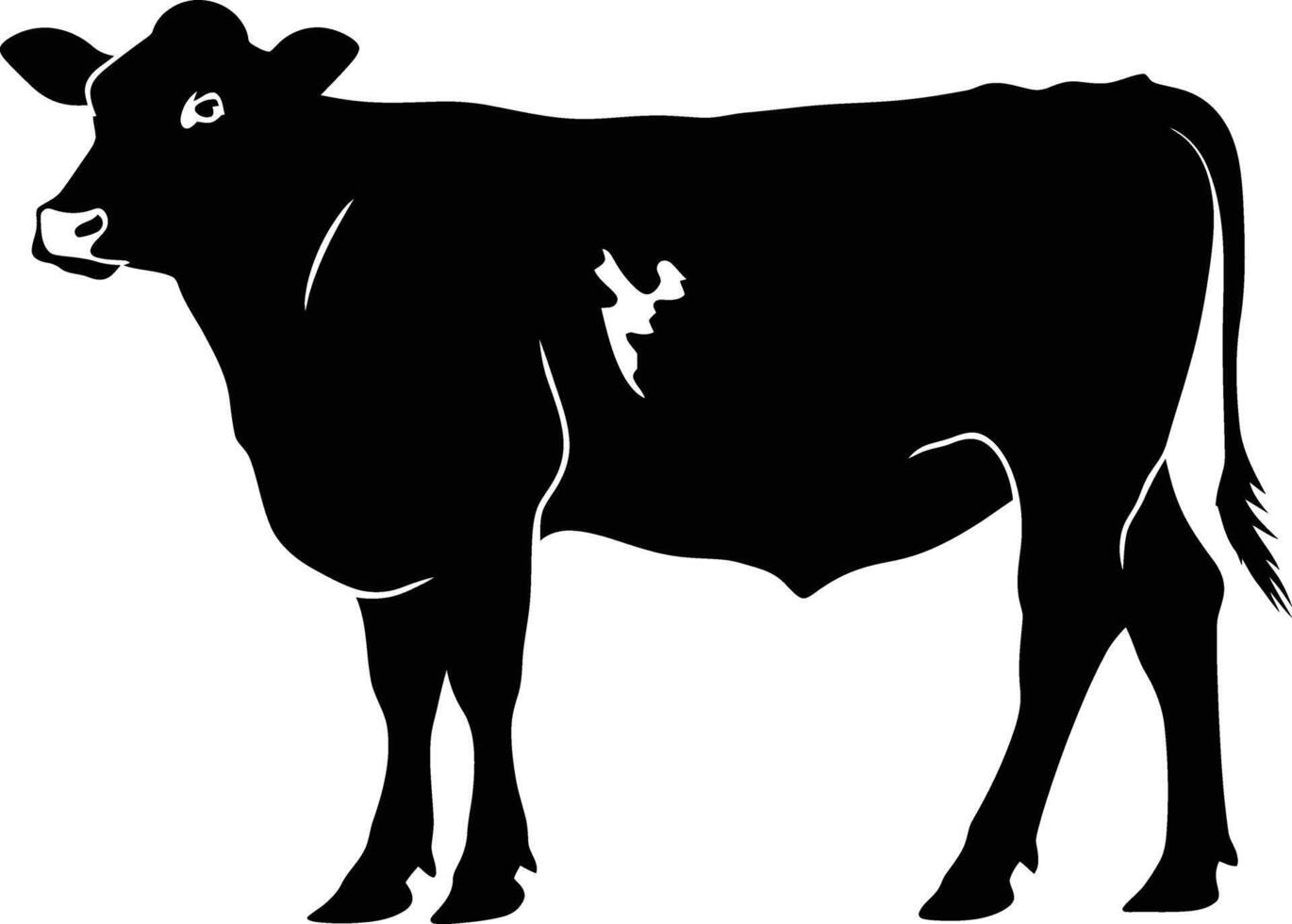 ai généré silhouette vache noir Couleur seulement vecteur