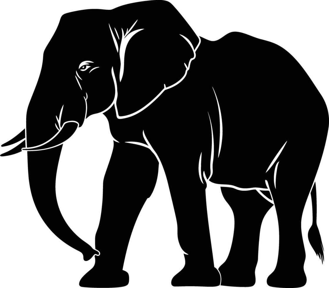 ai généré silhouette l'éléphant noir Couleur seulement vecteur