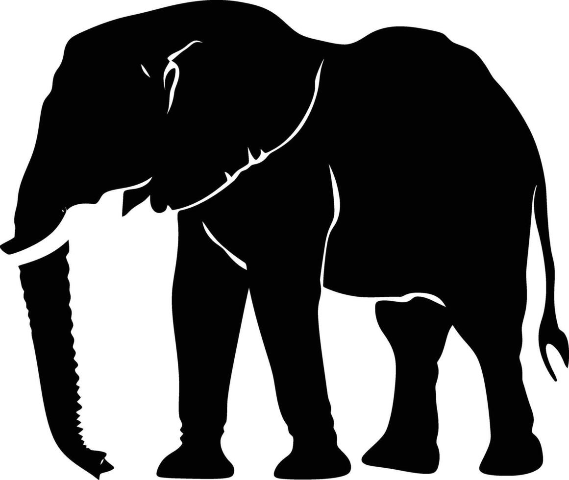 ai généré silhouette l'éléphant noir Couleur seulement vecteur