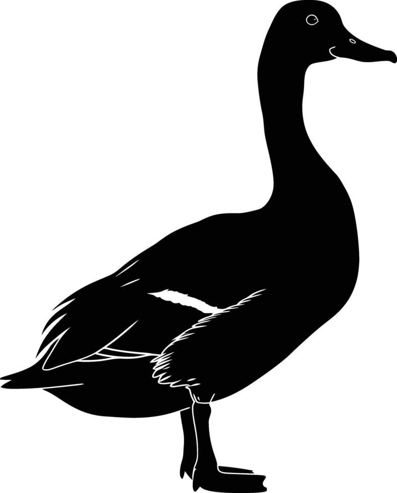 ai généré silhouette canard noir Couleur seulement vecteur