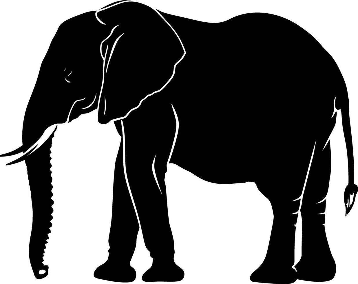 ai généré silhouette l'éléphant noir Couleur seulement vecteur