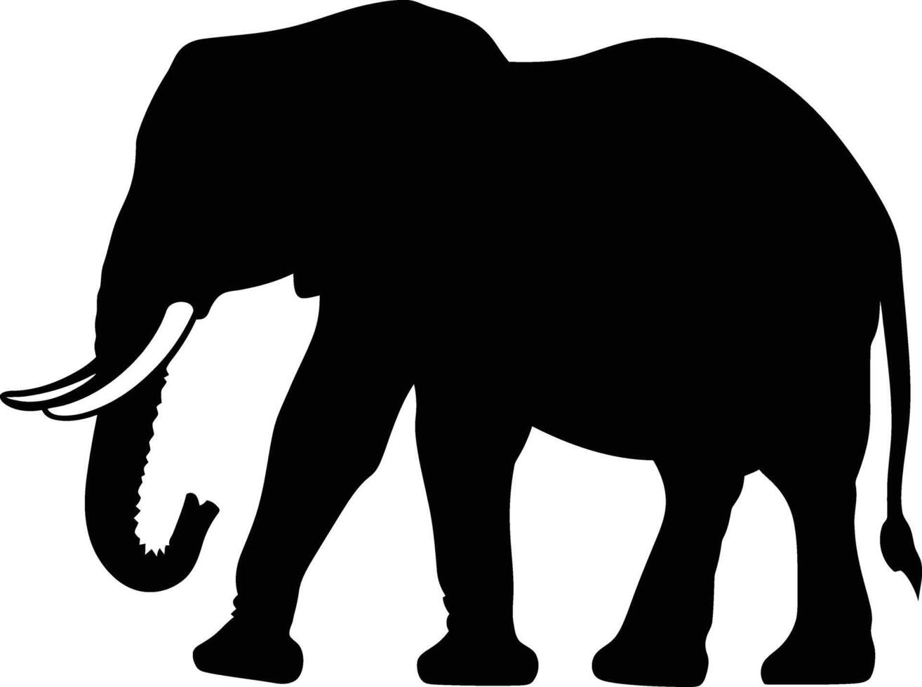 ai généré silhouette l'éléphant noir Couleur seulement vecteur
