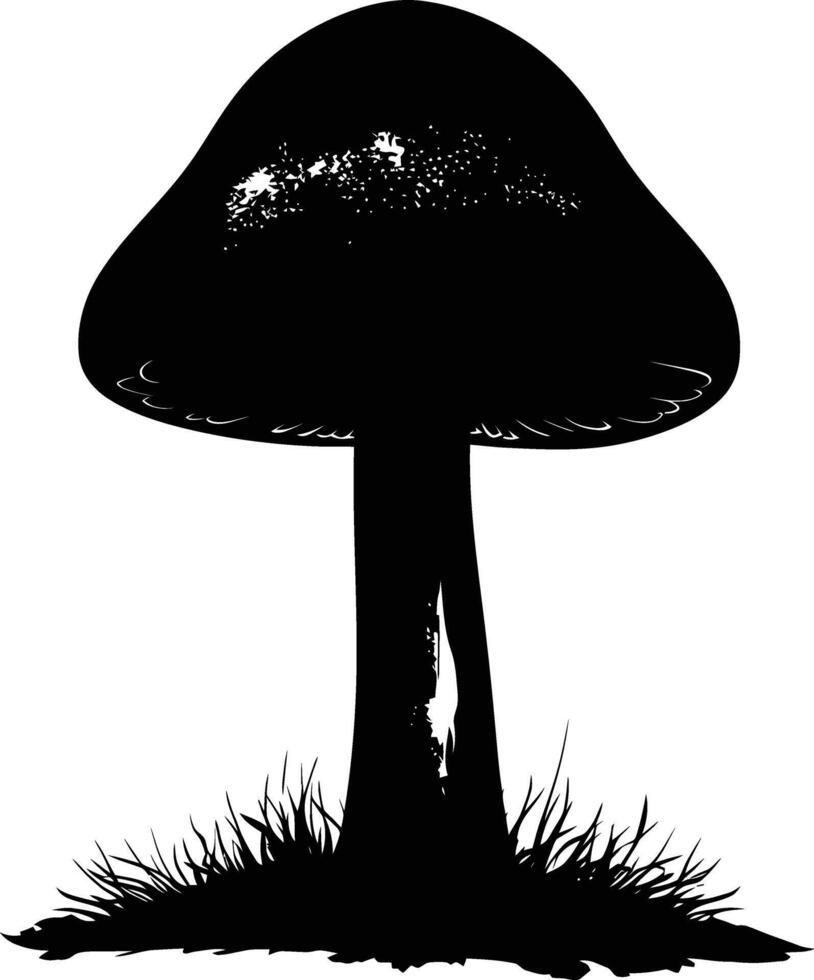 ai généré silhouette champignon plein corps noir Couleur seulement vecteur