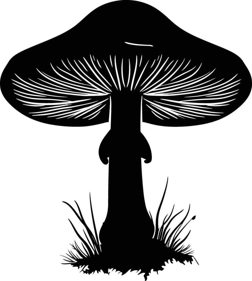 ai généré silhouette champignon plein corps noir Couleur seulement vecteur