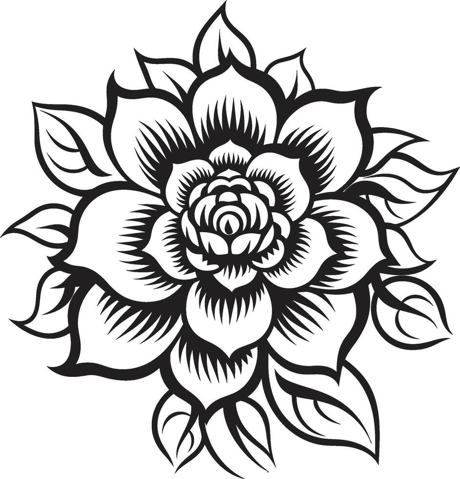 artistique floral élégant vecteur monotone botanique essence iconique emblème