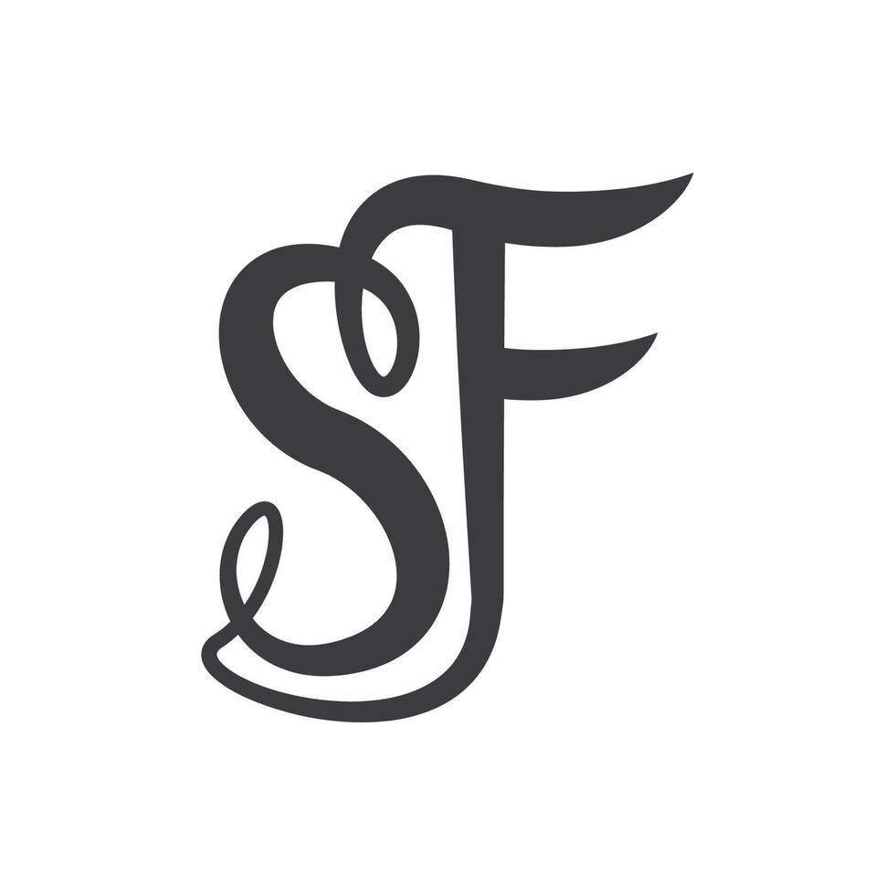Créatif abstrait lettre fs logo conception. lié lettre sf logo conception. vecteur