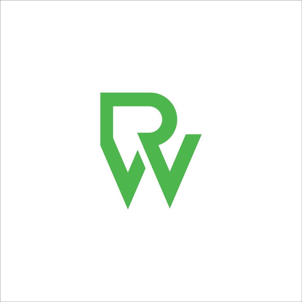 initiale lettre wr ou rw logo vecteur conception modèle