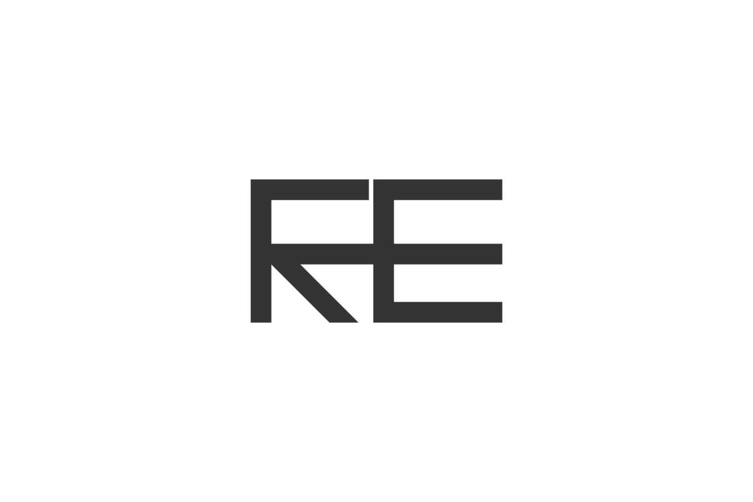 alphabet lettres initiales monogramme logo er, re, e et r vecteur