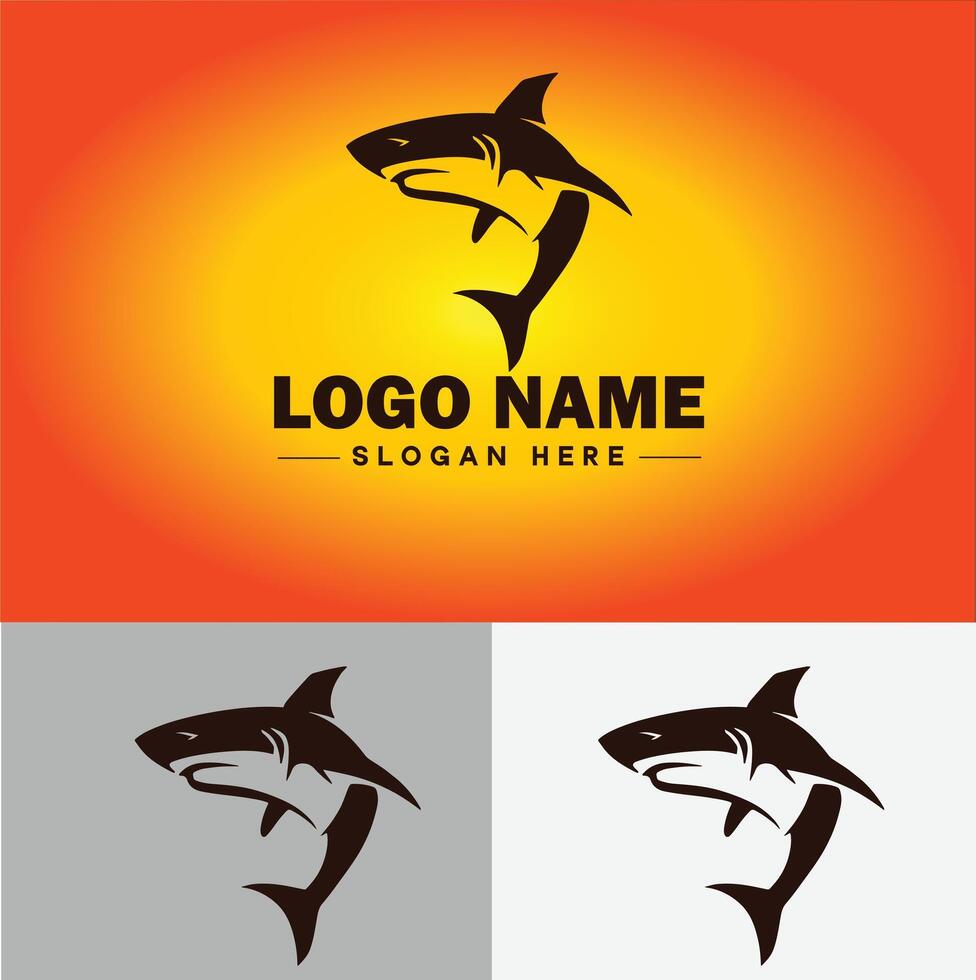 requin logo vecteur art icône graphique pour entreprise marque affaires icône requin logo modèle