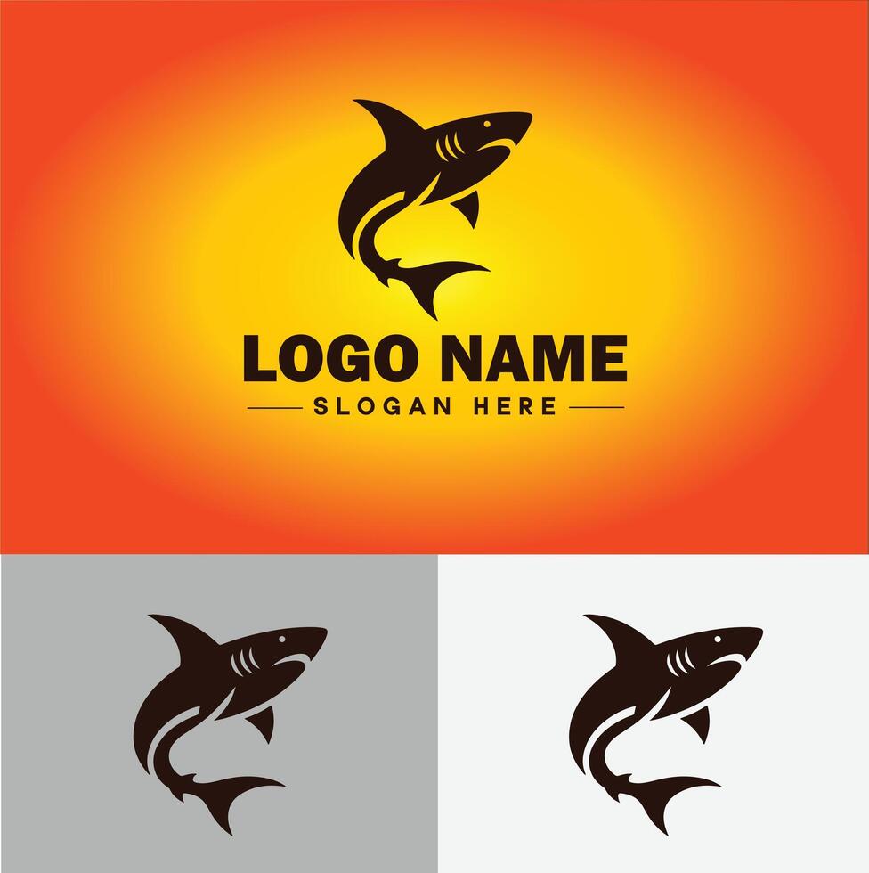 requin logo vecteur art icône graphique pour entreprise marque affaires icône requin logo modèle