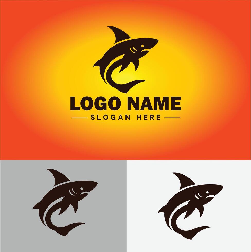 requin logo vecteur art icône graphique pour entreprise marque affaires icône requin logo modèle