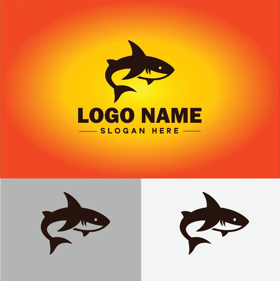 requin logo vecteur art icône graphique pour entreprise marque affaires icône requin logo modèle