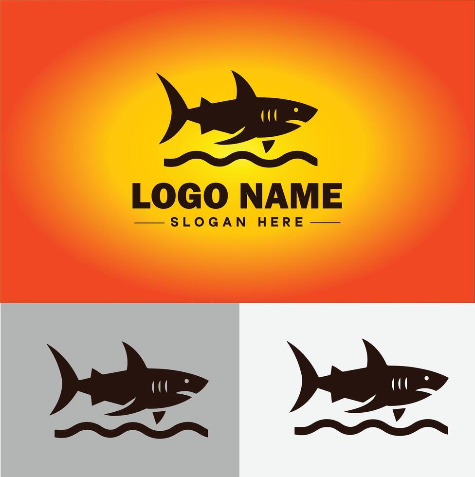 requin logo vecteur art icône graphique pour entreprise marque affaires icône requin logo modèle