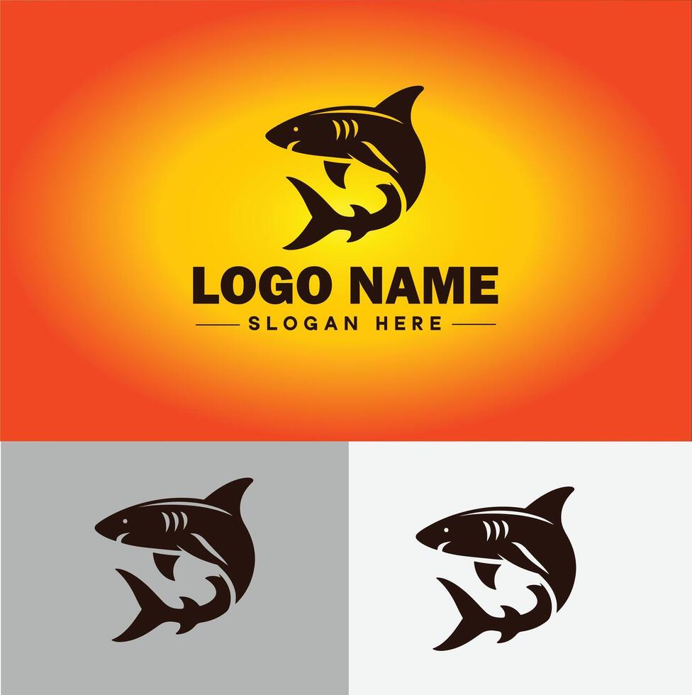 requin logo vecteur art icône graphique pour entreprise marque affaires icône requin logo modèle