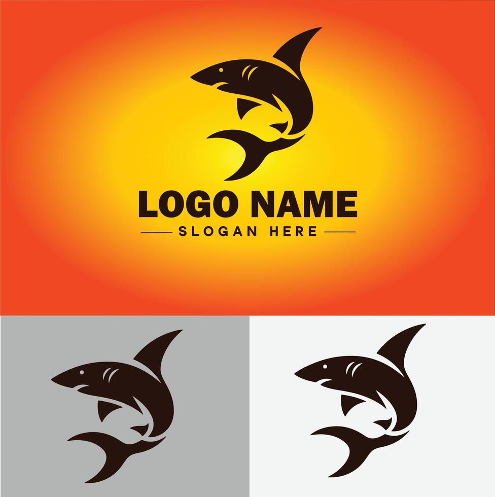 requin logo vecteur art icône graphique pour entreprise marque affaires icône requin logo modèle