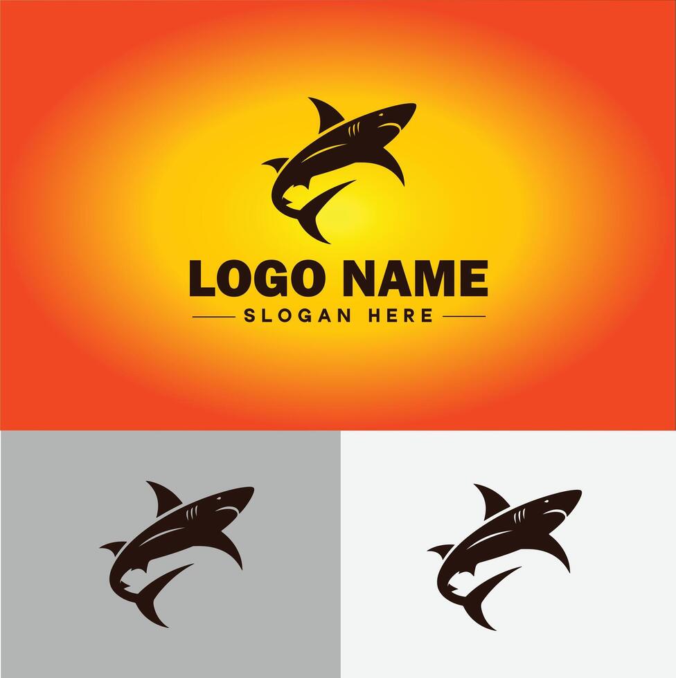 requin logo vecteur art icône graphique pour entreprise marque affaires icône requin logo modèle