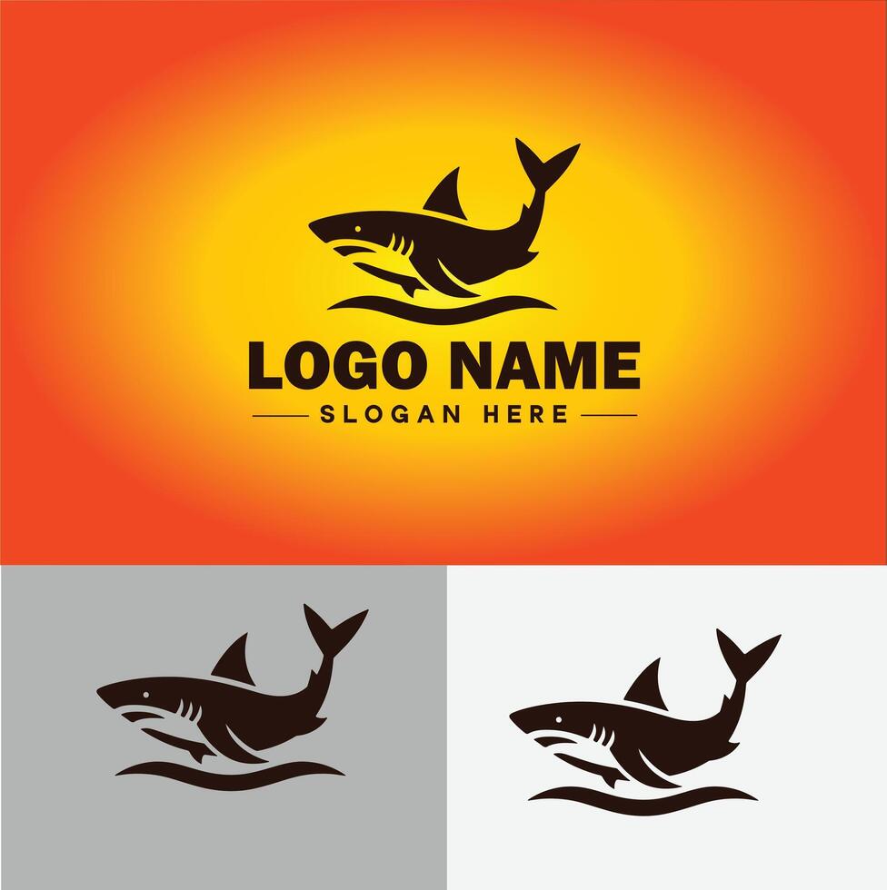 requin logo vecteur art icône graphique pour entreprise marque affaires icône requin logo modèle