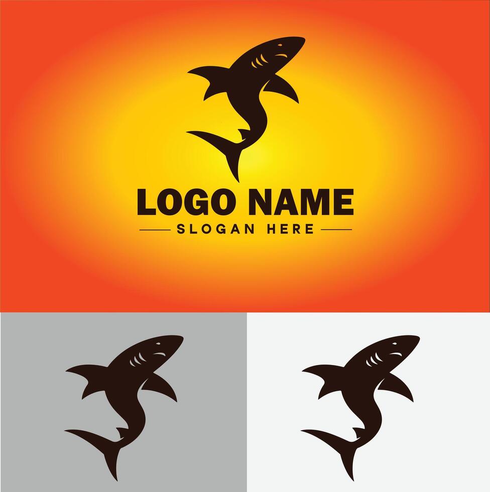 requin logo vecteur art icône graphique pour entreprise marque affaires icône requin logo modèle